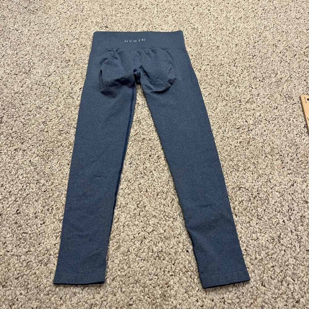 NVGTN Contour Leggings M Blue Athleisure Gym Workout Stretch Casual